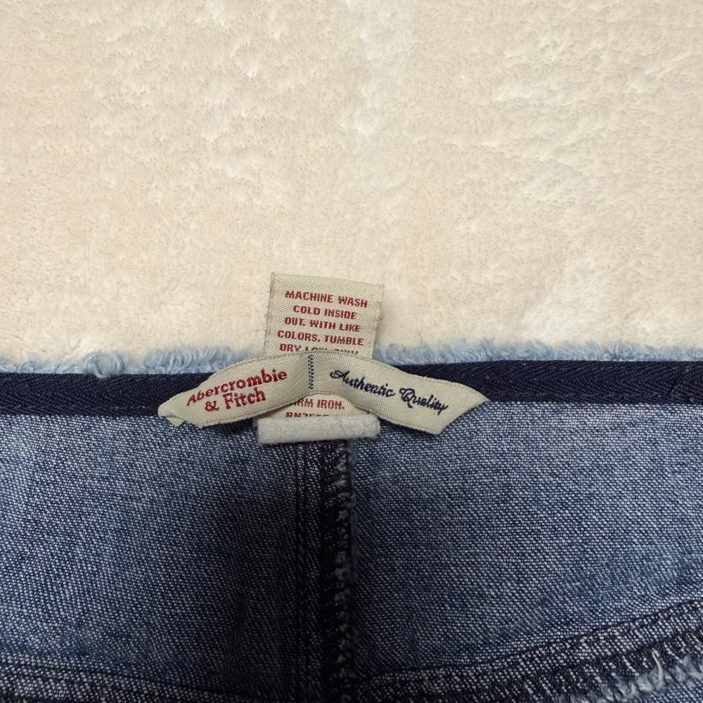 Abercrombie Fitch Y2K Vintage Low Rise Demin Mini Skirt Size 8 100% Cotton